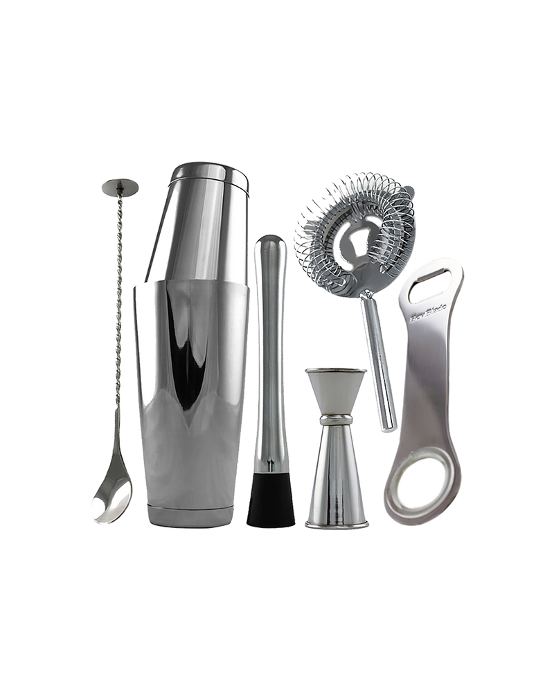 Barware 7 Piece Stainless Steel Cocktail Kit - Bevmart